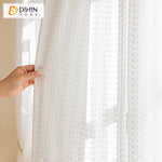 DIHINHOME Home Textile Sheer Curtain DIHIN HOME Modern White Geometric,Blackout Grommet Window Sheer Curtain for Living Room,52x63-inch,1 Panel