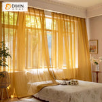 DIHINHOME Home Textile Sheer Curtain DIHIN HOME Modern Yellow Color,Blackout Grommet Window Sheer Curtain for Living Room,52x63-inch,1 Panel