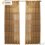 DIHINHOME Home Textile Sheer Curtain DIHIN HOME New Arrival Brown Embroidered,Grommet Window Sheer Curtain for Living Room ,52x63-inch,1 Panel