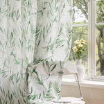 DIHINHOME Home Textile Sheer Curtain DIHIN HOME Pastoral Green Leaves,Blackout Grommet Window Sheer Curtain for Living Room,52x63-inch,1 Panel