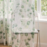 DIHINHOME Home Textile Sheer Curtain DIHIN HOME Pastoral Green Leaves,Blackout Grommet Window Sheer Curtain for Living Room,52x63-inch,1 Panel