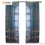 DIHINHOME Home Textile Sheer Curtain DIHIN HOME Pastoral Luxury Flowers Embroidered,Grommet Window Sheer Curtain for Living Room ,52x63-inch,1 Panel