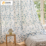 DIHINHOME Home Textile Sheer Curtain DIHIN HOME Pastoral Printed,Grommet Window Curtain for Living Room ,52x63-inch,1 Panelriped
