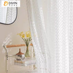 DIHINHOME Home Textile Sheer Curtain DIHIN HOME Pastoral White Leaves,Blackout Grommet Window Sheer Curtain for Living Room,52x63-inch,1 Panel