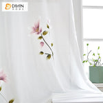DIHIN HOME 3D Luxury White Flowers Printed,Sheer Curtain, Grommet Window Curtain for Living Room ,52x63-inch,1 Panel Roman Shades Curtains Window Blinds custom curtains blackout curtains curtains for living room sheer curtains curtain fabric linen curtains kitchen curtains velvet curtains pinch pleat curtains bay window curtains outdoor curtains pleated curtains floral curtains dining room curtains kitchen valances drapes for bedroom patio curtains nursery curtains grommet curtains