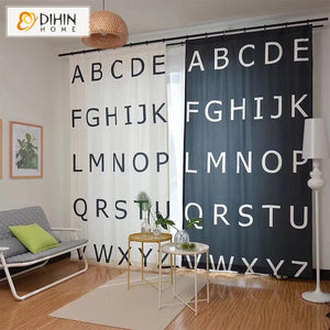 DIHIN HOME 3D Printed Alphabet Blackout Curtains,Window Curtains Grommet Curtain For Living Room ,39x102-inch,2 Panels Included Roman Shades Curtains Window Blinds custom curtains blackout curtains curtains for living room sheer curtains curtain fabric linen curtains kitchen curtains velvet curtains pinch pleat curtains bay window curtains outdoor curtains pleated curtains floral curtains dining room curtains kitchen valances drapes for bedroom patio curtains nursery curtains grommet curtains