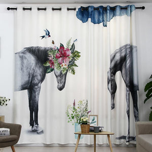 DIHIN HOME 3D Printed Animals and Flowers Blackout Curtains,Window Curtains Grommet Curtain For Living Room ,39x102-inch,2 Panels Included Roman Shades Curtains Window Blinds custom curtains blackout curtains curtains for living room sheer curtains curtain fabric linen curtains kitchen curtains velvet curtains pinch pleat curtains bay window curtains outdoor curtains pleated curtains floral curtains dining room curtains kitchen valances drapes for bedroom patio curtains nursery curtains grommet curtains