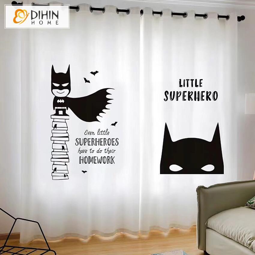 DIHIN HOME 3D Printed Batman Blackout Curtains,Window Curtains Grommet Curtain For Living Room ,39x102-inch,2 Panels Included Roman Shades Curtains Window Blinds custom curtains blackout curtains curtains for living room sheer curtains curtain fabric linen curtains kitchen curtains velvet curtains pinch pleat curtains bay window curtains outdoor curtains pleated curtains floral curtains dining room curtains kitchen valances drapes for bedroom patio curtains nursery curtains grommet curtains
