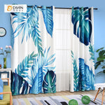 DIHIN HOME 3D Printed Big Blue Leaves Blackout Curtains ,Window Curtains Grommet Curtain For Living Room ,39x102-inch,2 Panels Included Roman Shades Curtains Window Blinds custom curtains blackout curtains curtains for living room sheer curtains curtain fabric linen curtains kitchen curtains velvet curtains pinch pleat curtains bay window curtains outdoor curtains pleated curtains floral curtains dining room curtains kitchen valances drapes for bedroom patio curtains nursery curtains grommet curtains
