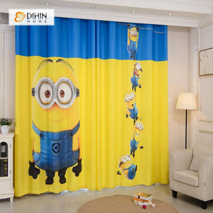 DIHIN HOME 3D Printed Big Minions Blackout Curtains ,Window Curtains Grommet Curtain For Living Room ,39x102-inch,2 Panels Included Roman Shades Curtains Window Blinds custom curtains blackout curtains curtains for living room sheer curtains curtain fabric linen curtains kitchen curtains velvet curtains pinch pleat curtains bay window curtains outdoor curtains pleated curtains floral curtains dining room curtains kitchen valances drapes for bedroom patio curtains nursery curtains grommet curtains