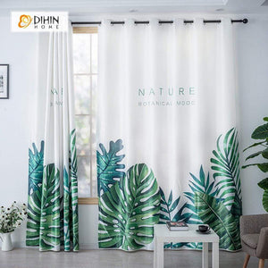 DIHIN HOME 3D Printed Big Natural Leaves Blackout Curtains ,Window Curtains Grommet Curtain For Living Room ,39x102-inch,2 Panels Included Roman Shades Curtains Window Blinds custom curtains blackout curtains curtains for living room sheer curtains curtain fabric linen curtains kitchen curtains velvet curtains pinch pleat curtains bay window curtains outdoor curtains pleated curtains floral curtains dining room curtains kitchen valances drapes for bedroom patio curtains nursery curtains grommet curtains