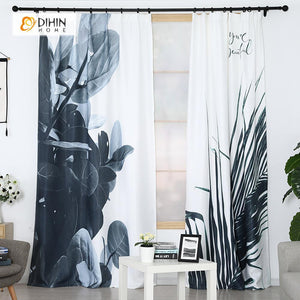 DIHIN HOME 3D Printed Black Leaves Blackout Curtains ,Window Curtains Grommet Curtain For Living Room ,39x102-inch,2 Panels Included Roman Shades Curtains Window Blinds custom curtains blackout curtains curtains for living room sheer curtains curtain fabric linen curtains kitchen curtains velvet curtains pinch pleat curtains bay window curtains outdoor curtains pleated curtains floral curtains dining room curtains kitchen valances drapes for bedroom patio curtains nursery curtains grommet curtains