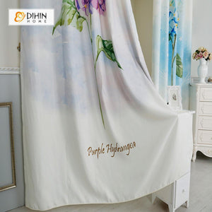 DIHIN HOME 3D Printed Blue and Purple Flowers Blackout Curtains ,Window Curtains Grommet Curtain For Living Room ,39x102-inch,2 Panels Included Roman Shades Window Curtains Curtains Window Blinds Curtains Drapes linen drapery curtains and drapes windows drapes custom curtains blackout curtains curtains for living room window shades sheer curtains curtain fabric window treatments custom drapery