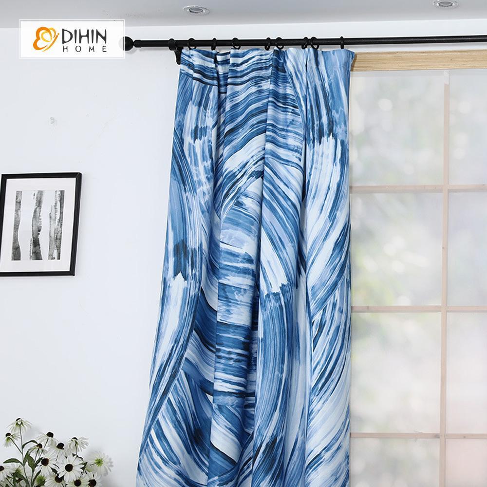 DIHIN HOME 3D Printed Blue Lines Blackout Curtains ,Window Curtains Grommet Curtain For Living Room ,39x102-inch,2 Panels Included Roman Shades Curtains Window Blinds custom curtains blackout curtains curtains for living room sheer curtains curtain fabric linen curtains kitchen curtains velvet curtains pinch pleat curtains bay window curtains outdoor curtains pleated curtains floral curtains dining room curtains kitchen valances drapes for bedroom patio curtains nursery curtains grommet curtains