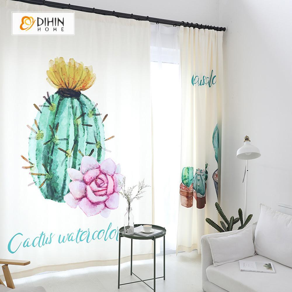 DIHIN HOME 3D Printed Cactus Bonsai Blackout Curtains ,Window Curtains Grommet Curtain For Living Room ,39x102-inch,2 Panels Included Roman Shades Curtains Window Blinds custom curtains blackout curtains curtains for living room sheer curtains curtain fabric linen curtains kitchen curtains velvet curtains pinch pleat curtains bay window curtains outdoor curtains pleated curtains floral curtains dining room curtains kitchen valances drapes for bedroom patio curtains nursery curtains grommet curtains