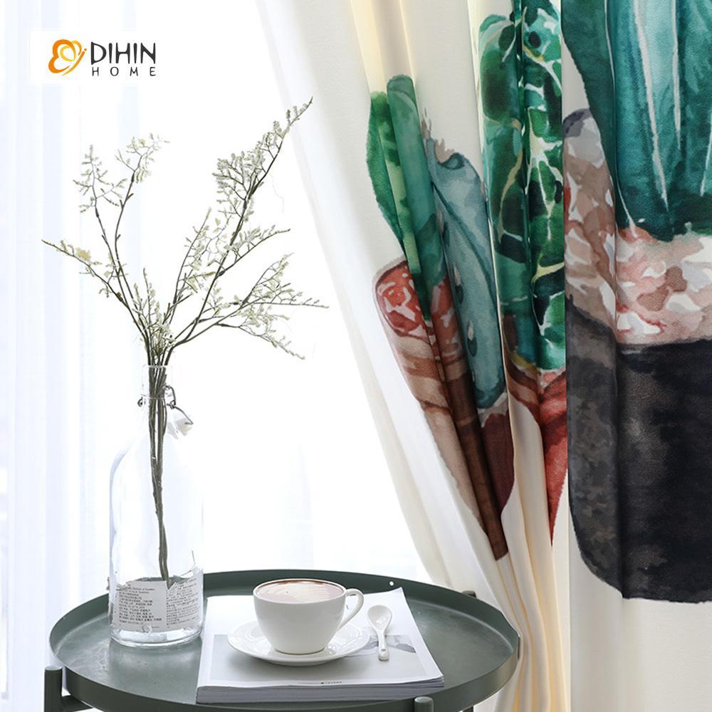 DIHIN HOME 3D Printed Cactus Bonsai Blackout Curtains ,Window Curtains Grommet Curtain For Living Room ,39x102-inch,2 Panels Included Roman Shades Curtains Window Blinds custom curtains blackout curtains curtains for living room sheer curtains curtain fabric linen curtains kitchen curtains velvet curtains pinch pleat curtains bay window curtains outdoor curtains pleated curtains floral curtains dining room curtains kitchen valances drapes for bedroom patio curtains nursery curtains grommet curtains