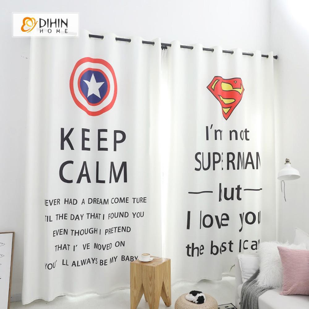 DIHIN HOME 3D Printed Captain America and Superman Blackout Curtains ,Window Curtains Grommet Curtain For Living Room ,39x102-inch,2 Panels Included Roman Shades Window Curtains Curtains Window Blinds Curtains Drapes linen drapery curtains and drapes windows drapes custom curtains blackout curtains curtains for living room window shades sheer curtains curtain fabric window treatments custom drapery