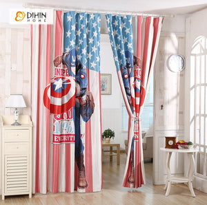 DIHIN HOME 3D Printed Captain America Blackout Curtains ,Window Curtains Grommet Curtain For Living Room ,39x102-inch,2 Panels Included Roman Shades Curtains Window Blinds custom curtains blackout curtains curtains for living room sheer curtains curtain fabric linen curtains kitchen curtains velvet curtains pinch pleat curtains bay window curtains outdoor curtains pleated curtains floral curtains dining room curtains kitchen valances drapes for bedroom patio curtains nursery curtains grommet curtains