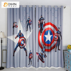 DIHIN HOME 3D Printed Captain America Blackout Curtains,Window Curtains Grommet Curtain For Living Room ,39x102-inch,2 Panels Included Roman Shades Curtains Window Blinds custom curtains blackout curtains curtains for living room sheer curtains curtain fabric linen curtains kitchen curtains velvet curtains pinch pleat curtains bay window curtains outdoor curtains pleated curtains floral curtains dining room curtains kitchen valances drapes for bedroom patio curtains nursery curtains grommet curtains