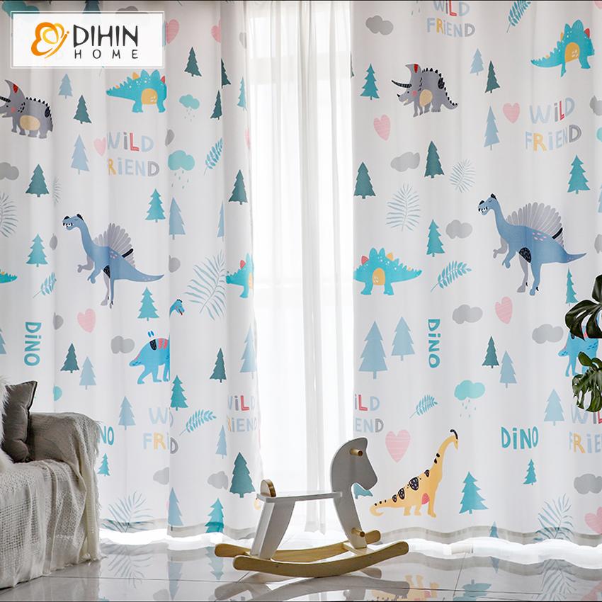 DIHIN HOME 3D Printed Cartoon Dinosaur Blackout Curtains,Window Curtains Grommet Curtain For Living Room ,39x102-inch,2 Panels Included Roman Shades Curtains Window Blinds custom curtains blackout curtains curtains for living room sheer curtains curtain fabric linen curtains kitchen curtains velvet curtains pinch pleat curtains bay window curtains outdoor curtains pleated curtains floral curtains dining room curtains kitchen valances drapes for bedroom patio curtains nursery curtains grommet curtains