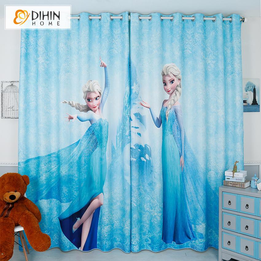DIHIN HOME 3D Printed Cartoon Frozen Blackout Curtains,Window Curtains Grommet Curtain For Living Room ,39x102-inch,2 Panels Included Roman Shades Curtains Window Blinds custom curtains blackout curtains curtains for living room sheer curtains curtain fabric linen curtains kitchen curtains velvet curtains pinch pleat curtains bay window curtains outdoor curtains pleated curtains floral curtains dining room curtains kitchen valances drapes for bedroom patio curtains nursery curtains grommet curtains
