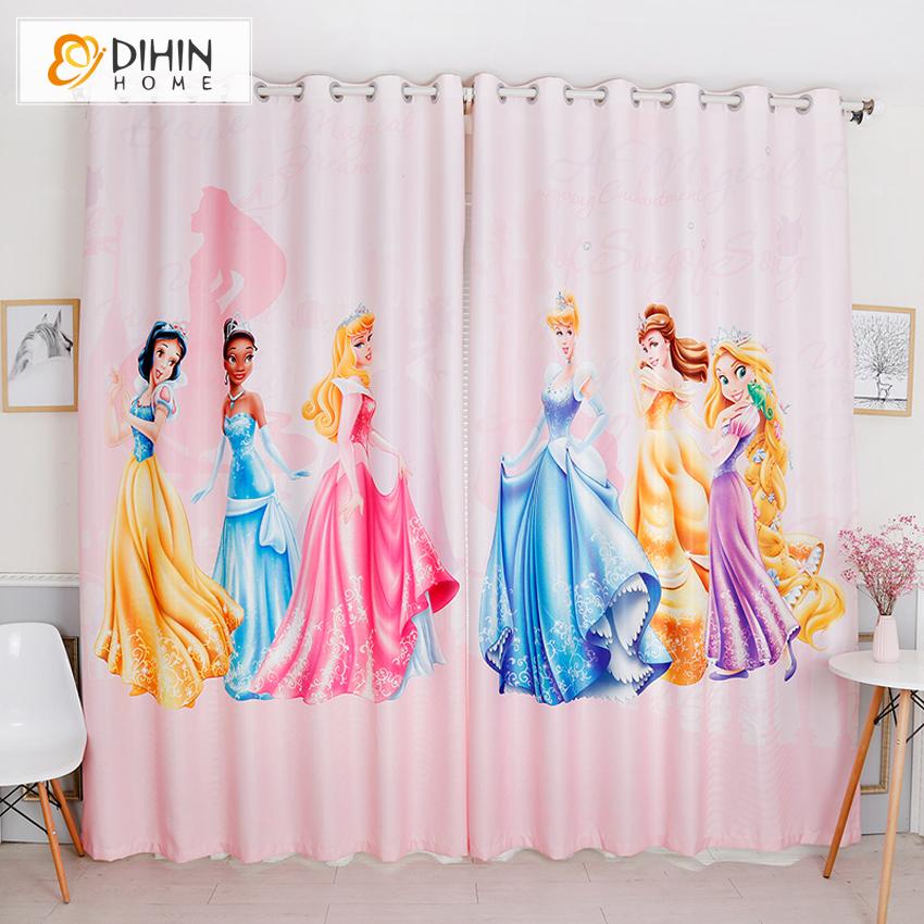 DIHIN HOME 3D Printed Cartoon Princess Blackout Curtains,Window Curtains Grommet Curtain For Living Room ,39x102-inch,2 Panels Included Roman Shades Curtains Window Blinds custom curtains blackout curtains curtains for living room sheer curtains curtain fabric linen curtains kitchen curtains velvet curtains pinch pleat curtains bay window curtains outdoor curtains pleated curtains floral curtains dining room curtains kitchen valances drapes for bedroom patio curtains nursery curtains grommet curtains
