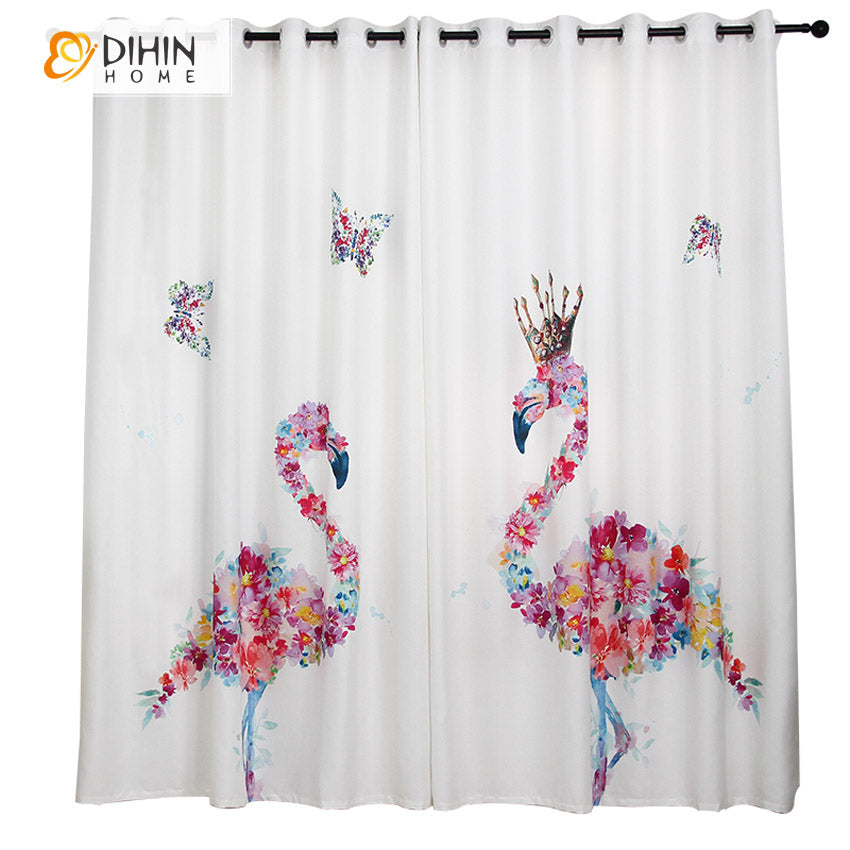 DIHIN HOME 3D Printed Colored Flamingo Blackout Curtains,Window Curtains Grommet Curtain For Living Room ,39x102-inch,2 Panels Included Roman Shades Curtains Window Blinds custom curtains blackout curtains curtains for living room sheer curtains curtain fabric linen curtains kitchen curtains velvet curtains pinch pleat curtains bay window curtains outdoor curtains pleated curtains floral curtains dining room curtains kitchen valances drapes for bedroom patio curtains nursery curtains grommet curtains