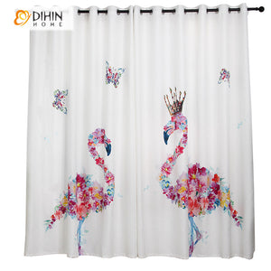 DIHIN HOME 3D Printed Colored Flamingo Blackout Curtains,Window Curtains Grommet Curtain For Living Room ,39x102-inch,2 Panels Included Roman Shades Curtains Window Blinds custom curtains blackout curtains curtains for living room sheer curtains curtain fabric linen curtains kitchen curtains velvet curtains pinch pleat curtains bay window curtains outdoor curtains pleated curtains floral curtains dining room curtains kitchen valances drapes for bedroom patio curtains nursery curtains grommet curtains