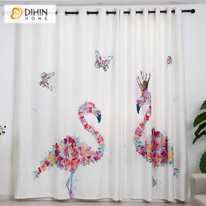 DIHIN HOME 3D Printed Colored Flamingo Blackout Curtains,Window Curtains Grommet Curtain For Living Room ,39x102-inch,2 Panels Included Roman Shades Curtains Window Blinds custom curtains blackout curtains curtains for living room sheer curtains curtain fabric linen curtains kitchen curtains velvet curtains pinch pleat curtains bay window curtains outdoor curtains pleated curtains floral curtains dining room curtains kitchen valances drapes for bedroom patio curtains nursery curtains grommet curtains