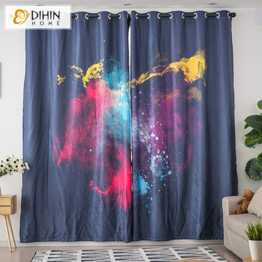 DIHIN HOME 3D Printed Colorful Art Blackout Curtains,Window Curtains Grommet Curtain For Living Room ,39x102-inch,2 Panels Include Roman Shades Curtains Window Blinds custom curtains blackout curtains curtains for living room sheer curtains curtain fabric linen curtains kitchen curtains velvet curtains pinch pleat curtains bay window curtains outdoor curtains pleated curtains floral curtains dining room curtains kitchen valances drapes for bedroom patio curtains nursery curtains grommet curtains