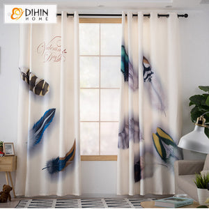 DIHIN HOME 3D Printed Colorful Feather Blackout Curtains,Window Curtains Grommet Curtain For Living Room ,39x102-inch,2 Panels Included Roman Shades Curtains Window Blinds custom curtains blackout curtains curtains for living room sheer curtains curtain fabric linen curtains kitchen curtains velvet curtains pinch pleat curtains bay window curtains outdoor curtains pleated curtains floral curtains dining room curtains kitchen valances drapes for bedroom patio curtains nursery curtains grommet curtains