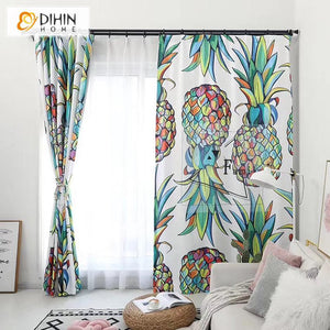 DIHIN HOME 3D Printed Colorful Pineapple Blackout Curtains,Window Curtains Grommet Curtain For Living Room ,39x102-inch,2 Panels Included Roman Shades Curtains Window Blinds custom curtains blackout curtains curtains for living room sheer curtains curtain fabric linen curtains kitchen curtains velvet curtains pinch pleat curtains bay window curtains outdoor curtains pleated curtains floral curtains dining room curtains kitchen valances drapes for bedroom patio curtains nursery curtains grommet curtains