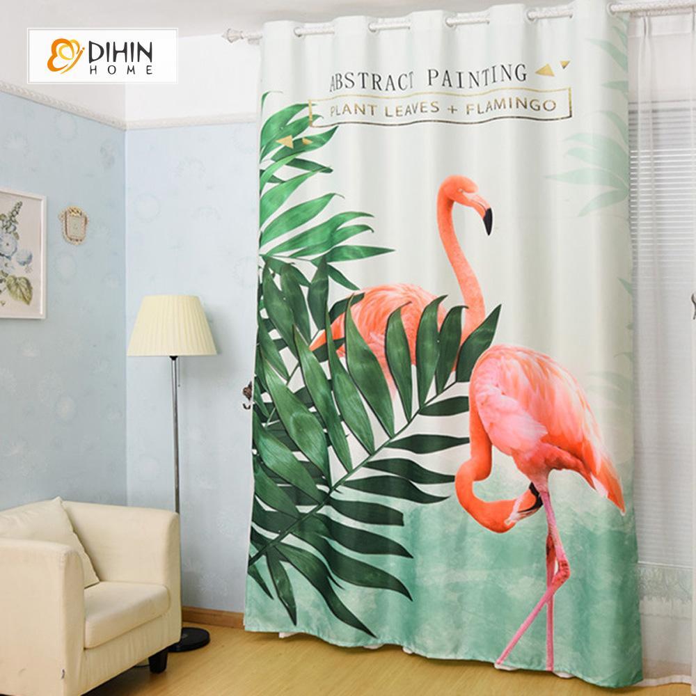 DIHIN HOME 3D Printed Crane and Leaves Blackout Curtains ,Window Curtains Grommet Curtain For Living Room ,39x102-inch,2 Panels Included Roman Shades Curtains Window Blinds custom curtains blackout curtains curtains for living room sheer curtains curtain fabric linen curtains kitchen curtains velvet curtains pinch pleat curtains bay window curtains outdoor curtains pleated curtains floral curtains dining room curtains kitchen valances drapes for bedroom patio curtains nursery curtains grommet curtains