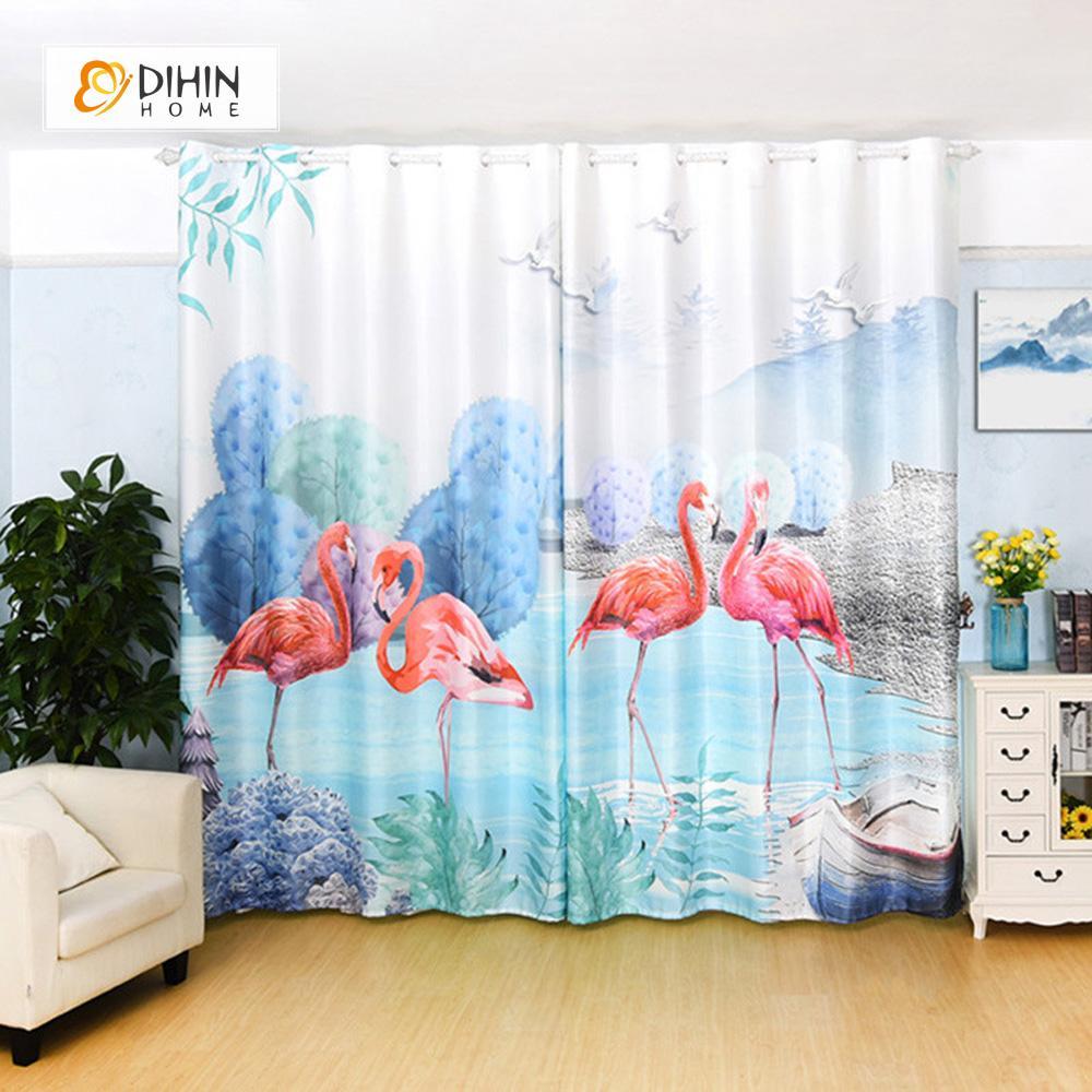 DIHIN HOME 3D Printed Crane and Tree Blackout Curtains ,Window Curtains Grommet Curtain For Living Room ,39x102-inch,2 Panels Included Roman Shades Curtains Window Blinds custom curtains blackout curtains curtains for living room sheer curtains curtain fabric linen curtains kitchen curtains velvet curtains pinch pleat curtains bay window curtains outdoor curtains pleated curtains floral curtains dining room curtains kitchen valances drapes for bedroom patio curtains nursery curtains grommet curtains