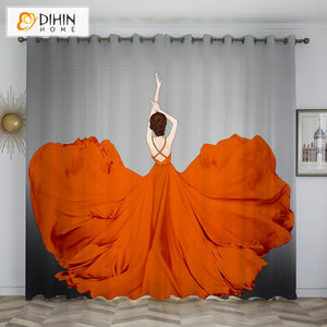 DIHIN HOME 3D Printed Dance Lady Blackout Curtains,Window Curtains Grommet Curtain For Living Room ,39x102-inch,2 Panels Included Roman Shades Curtains Window Blinds custom curtains blackout curtains curtains for living room sheer curtains curtain fabric linen curtains kitchen curtains velvet curtains pinch pleat curtains bay window curtains outdoor curtains pleated curtains floral curtains dining room curtains kitchen valances drapes for bedroom patio curtains nursery curtains grommet curtains