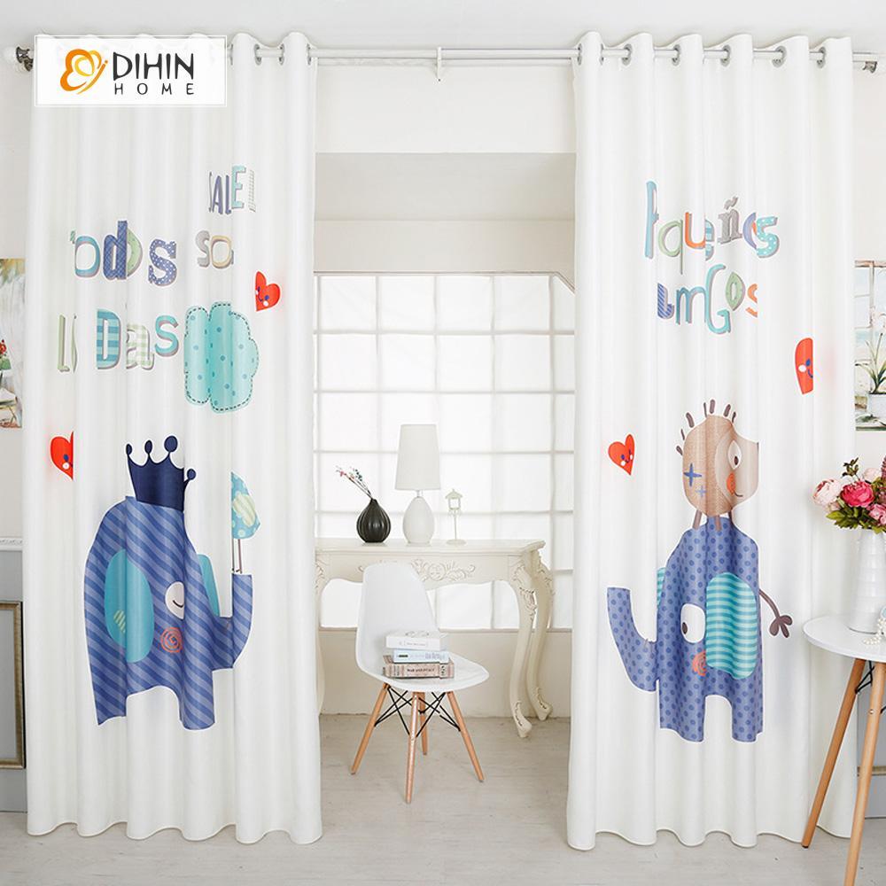 DIHIN HOME 3D Printed Dark Blue Elephant Blackout Curtains ,Window Curtains Grommet Curtain For Living Room ,39x102-inch,2 Panels Included Roman Shades Curtains Window Blinds custom curtains blackout curtains curtains for living room sheer curtains curtain fabric linen curtains kitchen curtains velvet curtains pinch pleat curtains bay window curtains outdoor curtains pleated curtains floral curtains dining room curtains kitchen valances drapes for bedroom patio curtains nursery curtains grommet curtains
