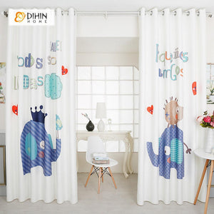 DIHIN HOME 3D Printed Dark Blue Elephant Blackout Curtains ,Window Curtains Grommet Curtain For Living Room ,39x102-inch,2 Panels Included Roman Shades Curtains Window Blinds custom curtains blackout curtains curtains for living room sheer curtains curtain fabric linen curtains kitchen curtains velvet curtains pinch pleat curtains bay window curtains outdoor curtains pleated curtains floral curtains dining room curtains kitchen valances drapes for bedroom patio curtains nursery curtains grommet curtains