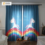 DIHIN HOME 3D Printed Dark Rainbow and Unicorn Blackout Curtains ,Window Curtains Grommet Curtain For Living Room ,39x102-inch,2 Panels Included Roman Shades Window Curtains Curtains Window Blinds Curtains Drapes linen drapery curtains and drapes windows drapes custom curtains blackout curtains curtains for living room window shades sheer curtains curtain fabric window treatments custom drapery