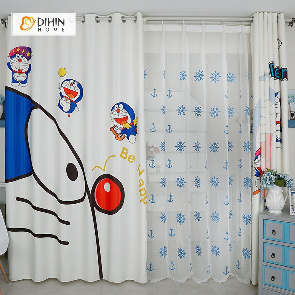 DIHIN HOME 3D Printed Doraemon Blackout Curtains ,Window Curtains Grommet Curtain For Living Room ,39x102-inch,2 Panels Included Roman Shades Curtains Window Blinds custom curtains blackout curtains curtains for living room sheer curtains curtain fabric linen curtains kitchen curtains velvet curtains pinch pleat curtains bay window curtains outdoor curtains pleated curtains floral curtains dining room curtains kitchen valances drapes for bedroom patio curtains nursery curtains grommet curtains