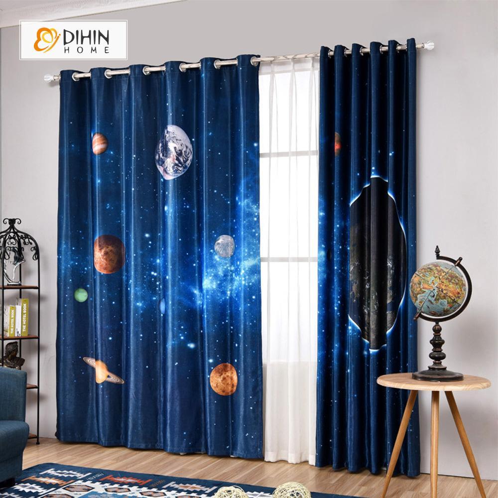 DIHIN HOME 3D Printed Earth Blackout Curtains ,Window Curtains Grommet Curtain For Living Room ,39x102-inch,2 Panels Included Roman Shades Curtains Window Blinds custom curtains blackout curtains curtains for living room sheer curtains curtain fabric linen curtains kitchen curtains velvet curtains pinch pleat curtains bay window curtains outdoor curtains pleated curtains floral curtains dining room curtains kitchen valances drapes for bedroom patio curtains nursery curtains grommet curtains