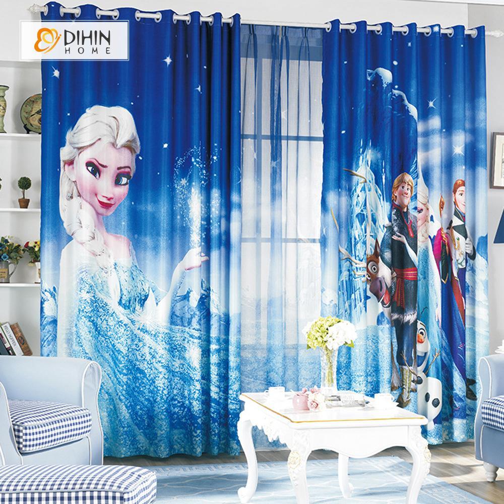 DIHIN HOME 3D Printed Elegant Frozen Blackout Curtains ,Window Curtains Grommet Curtain For Living Room ,39x102-inch,2 Panels Included Roman Shades Curtains Window Blinds custom curtains blackout curtains curtains for living room sheer curtains curtain fabric linen curtains kitchen curtains velvet curtains pinch pleat curtains bay window curtains outdoor curtains pleated curtains floral curtains dining room curtains kitchen valances drapes for bedroom patio curtains nursery curtains grommet curtains