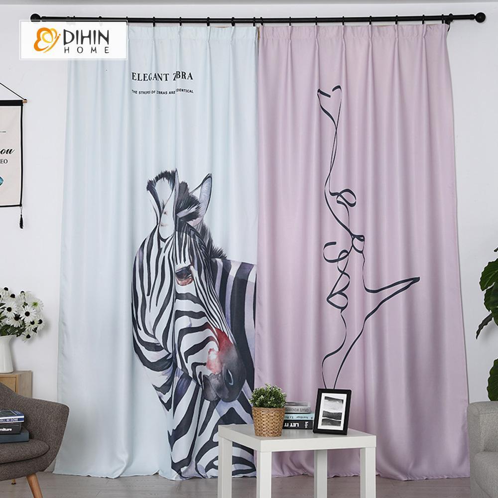 DIHIN HOME 3D Printed Elegant Zebra Blackout Curtains ,Window Curtains Grommet Curtain For Living Room ,39x102-inch,2 Panels Included Roman Shades Curtains Window Blinds custom curtains blackout curtains curtains for living room sheer curtains curtain fabric linen curtains kitchen curtains velvet curtains pinch pleat curtains bay window curtains outdoor curtains pleated curtains floral curtains dining room curtains kitchen valances drapes for bedroom patio curtains nursery curtains grommet curtains