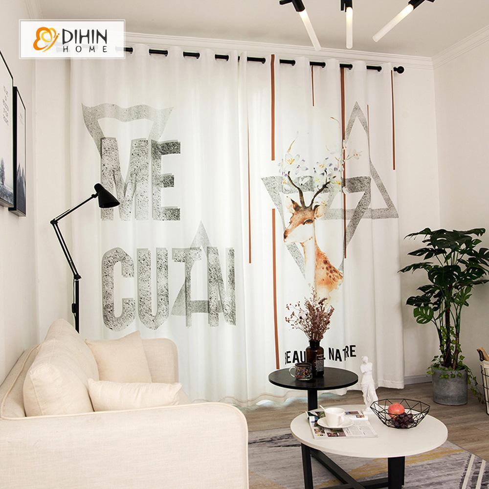 DIHIN HOME 3D Printed Elk and Flowers Blackout Curtains ,Window Curtains Grommet Curtain For Living Room ,39x102-inch,2 Panels Included Roman Shades Curtains Window Blinds custom curtains blackout curtains curtains for living room sheer curtains curtain fabric linen curtains kitchen curtains velvet curtains pinch pleat curtains bay window curtains outdoor curtains pleated curtains floral curtains dining room curtains kitchen valances drapes for bedroom patio curtains nursery curtains grommet curtains