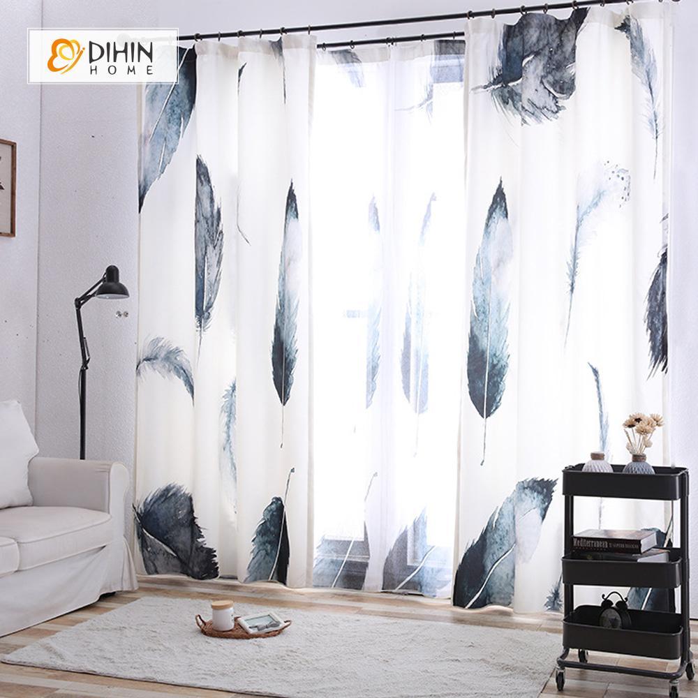 DIHIN HOME 3D Printed Feather Blackout Curtains ,Window Curtains Grommet Curtain For Living Room ,39x102-inch,2 Panels Included Roman Shades Curtains Window Blinds custom curtains blackout curtains curtains for living room sheer curtains curtain fabric linen curtains kitchen curtains velvet curtains pinch pleat curtains bay window curtains outdoor curtains pleated curtains floral curtains dining room curtains kitchen valances drapes for bedroom patio curtains nursery curtains grommet curtains
