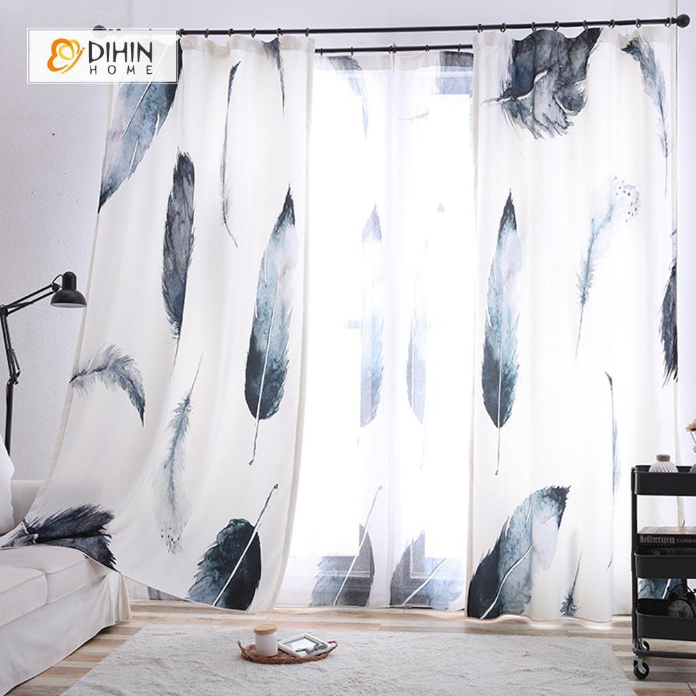 DIHIN HOME 3D Printed Feather Blackout Curtains ,Window Curtains Grommet Curtain For Living Room ,39x102-inch,2 Panels Included Roman Shades Curtains Window Blinds custom curtains blackout curtains curtains for living room sheer curtains curtain fabric linen curtains kitchen curtains velvet curtains pinch pleat curtains bay window curtains outdoor curtains pleated curtains floral curtains dining room curtains kitchen valances drapes for bedroom patio curtains nursery curtains grommet curtains