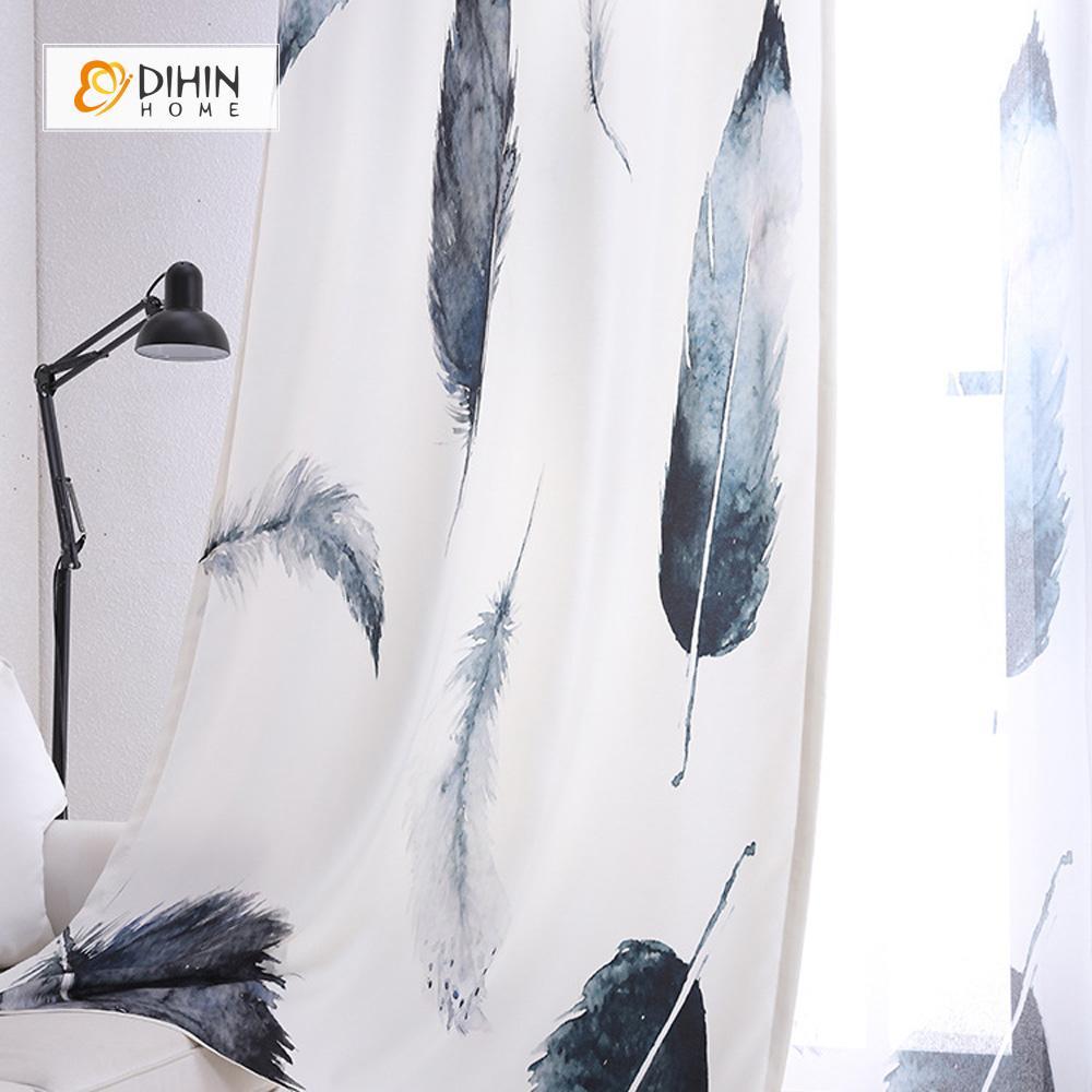 DIHIN HOME 3D Printed Feather Blackout Curtains ,Window Curtains Grommet Curtain For Living Room ,39x102-inch,2 Panels Included Roman Shades Curtains Window Blinds custom curtains blackout curtains curtains for living room sheer curtains curtain fabric linen curtains kitchen curtains velvet curtains pinch pleat curtains bay window curtains outdoor curtains pleated curtains floral curtains dining room curtains kitchen valances drapes for bedroom patio curtains nursery curtains grommet curtains