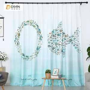DIHIN HOME 3D Printed Fish and Circular Blackout Curtains ,Window Curtains Grommet Curtain For Living Room ,39x102-inch,2 Panels Included Roman Shades Curtains Window Blinds custom curtains blackout curtains curtains for living room sheer curtains curtain fabric linen curtains kitchen curtains velvet curtains pinch pleat curtains bay window curtains outdoor curtains pleated curtains floral curtains dining room curtains kitchen valances drapes for bedroom patio curtains nursery curtains grommet curtains