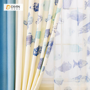DIHIN HOME 3D Printed Fish Blackout Curtains ,Window Curtains Grommet Curtain For Living Room ,39x102-inch,2 Panels Included Roman Shades Curtains Window Blinds custom curtains blackout curtains curtains for living room sheer curtains curtain fabric linen curtains kitchen curtains velvet curtains pinch pleat curtains bay window curtains outdoor curtains pleated curtains floral curtains dining room curtains kitchen valances drapes for bedroom patio curtains nursery curtains grommet curtains