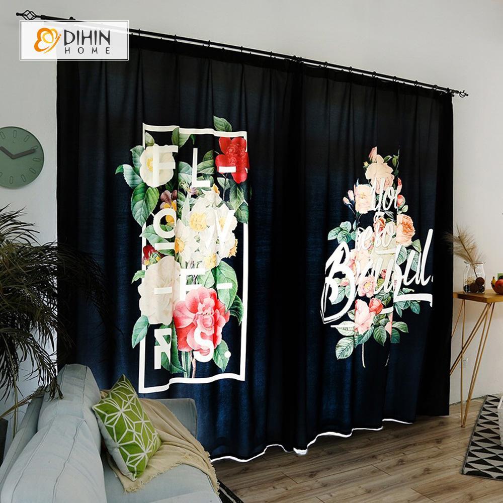 DIHIN HOME 3D Printed Flowers Blackout Curtains ,Window Curtains Grommet Curtain For Living Room ,39x102-inch,2 Panels Included Roman Shades Curtains Window Blinds custom curtains blackout curtains curtains for living room sheer curtains curtain fabric linen curtains kitchen curtains velvet curtains pinch pleat curtains bay window curtains outdoor curtains pleated curtains floral curtains dining room curtains kitchen valances drapes for bedroom patio curtains nursery curtains grommet curtains