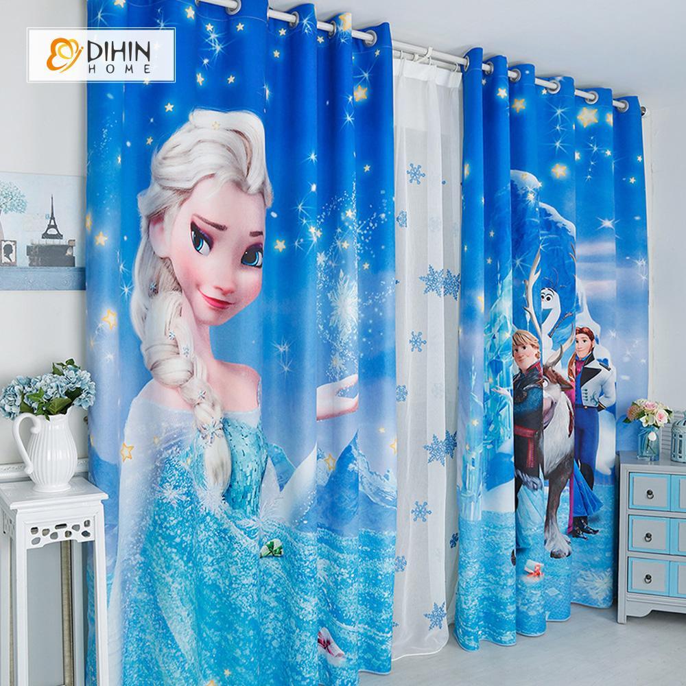 DIHIN HOME 3D Printed Frozen Blackout Curtains ,Window Curtains Grommet Curtain For Living Room ,39x102-inch,2 Panels Included Roman Shades Curtains Window Blinds custom curtains blackout curtains curtains for living room sheer curtains curtain fabric linen curtains kitchen curtains velvet curtains pinch pleat curtains bay window curtains outdoor curtains pleated curtains floral curtains dining room curtains kitchen valances drapes for bedroom patio curtains nursery curtains grommet curtains